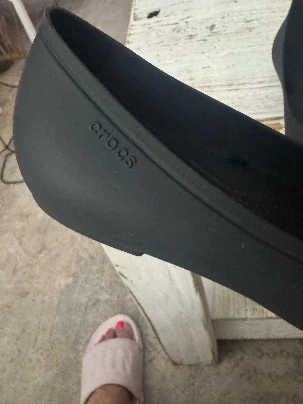 CROCS Black Pointed Slip-On Flats